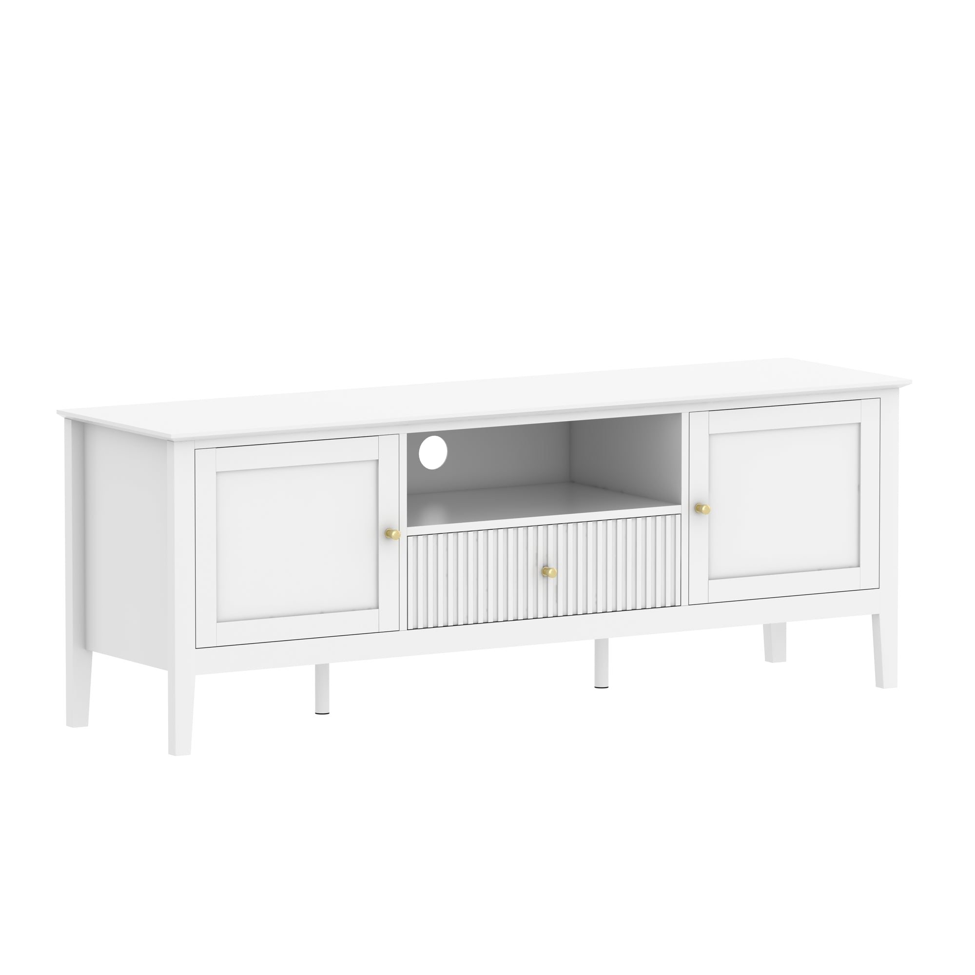 Zara Fluted Entertainment Unit 150cm - White