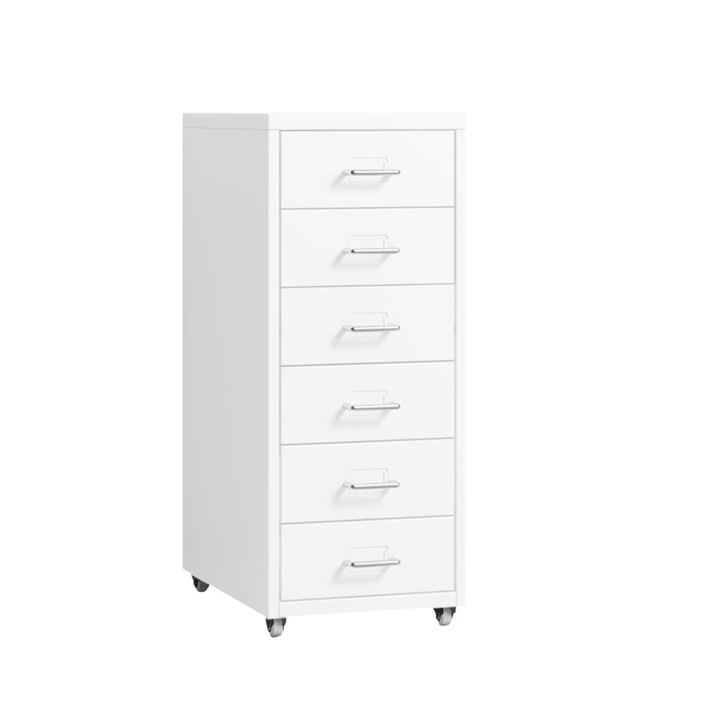 Levede 6 Drawer Office Cabinet - White