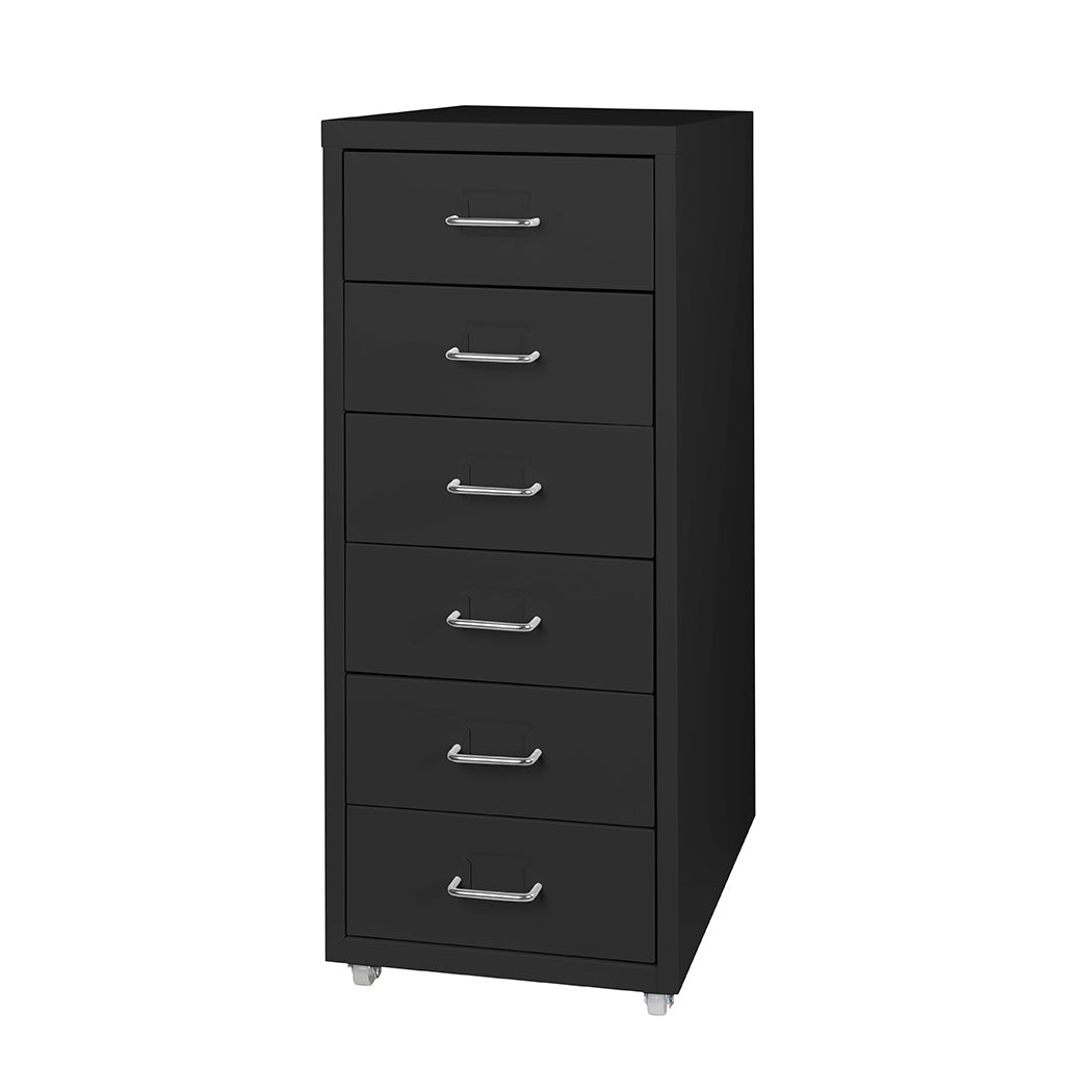 Levede 6 Drawer Office Cabinet - Black