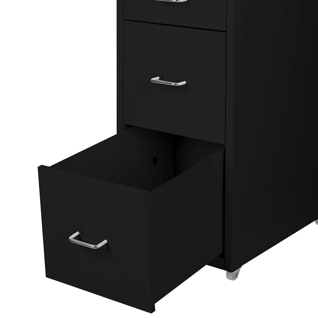 Levede 4 Drawer Office Cabinet - Black