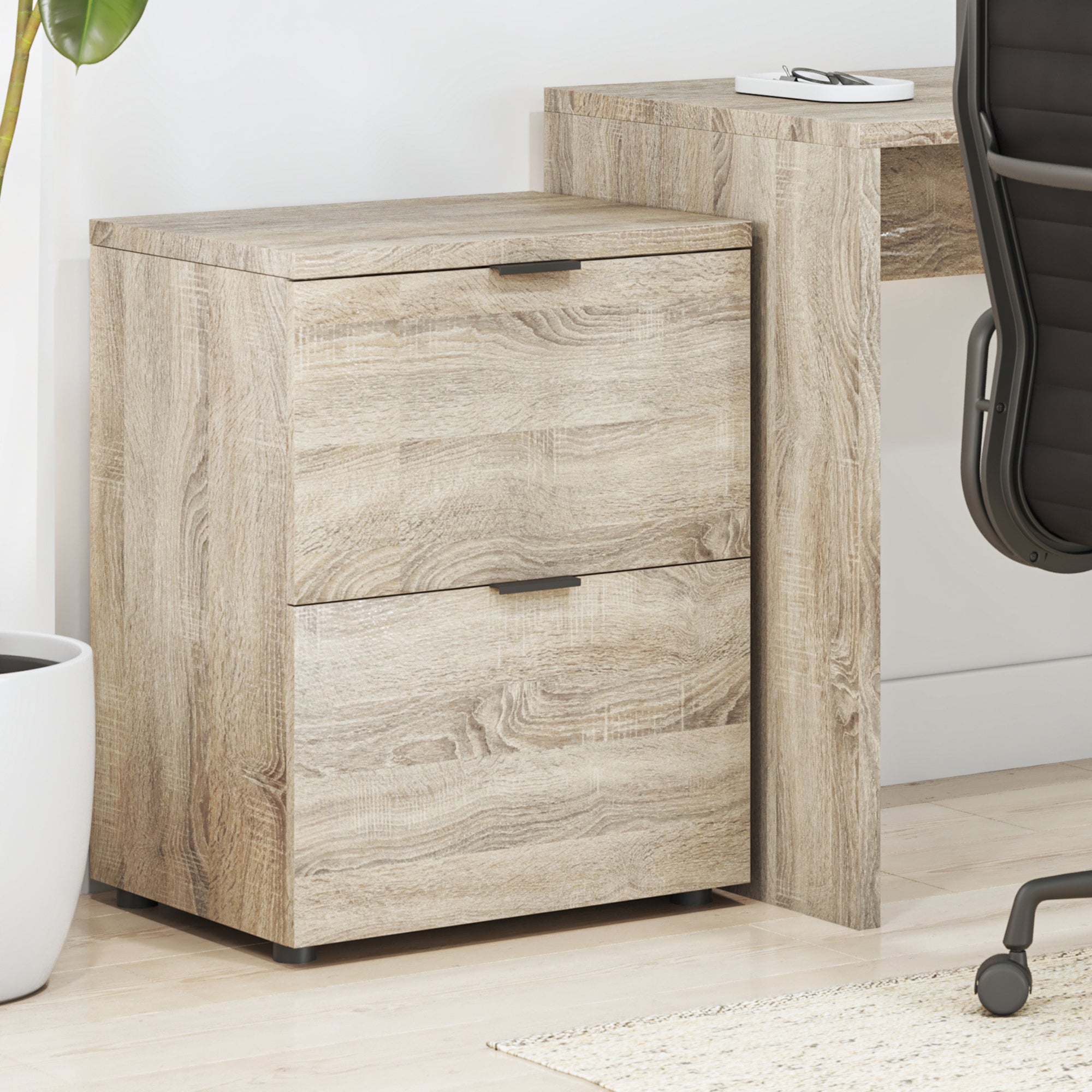 Rico 2 Drawer Filing Cabinet - Light Sonoma Oak