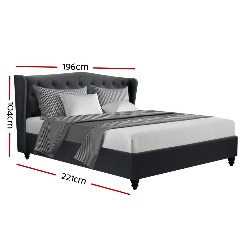 Artiss Bed Frame Charcoal PIER - King