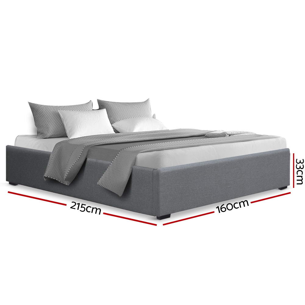 Artiss Bed Frame Gas Lift Base Grey TOKI - Queen