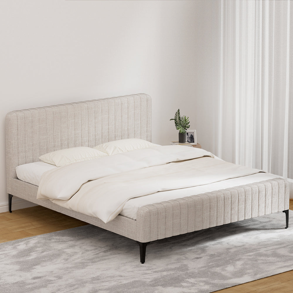 Artiss Bed Frame Beige AMMY - King