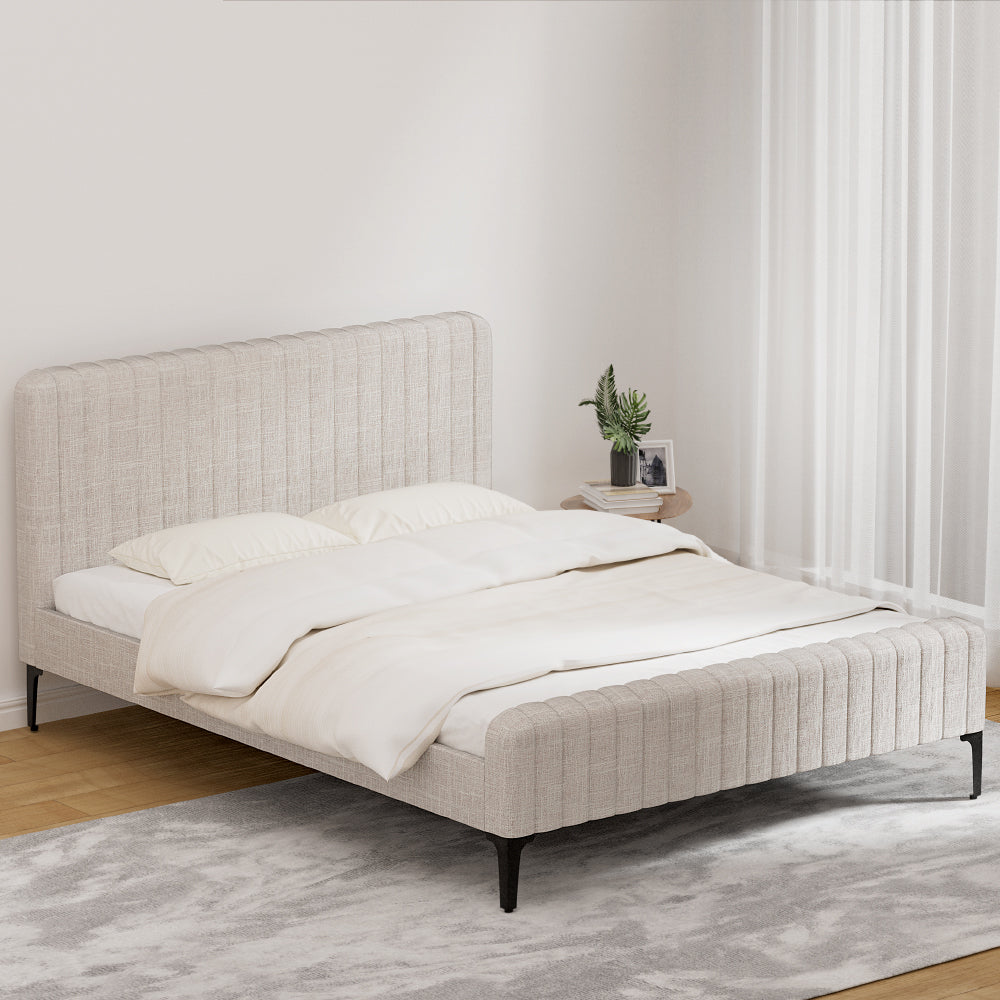 Artiss Bed Frame Beige AMMY - Queen