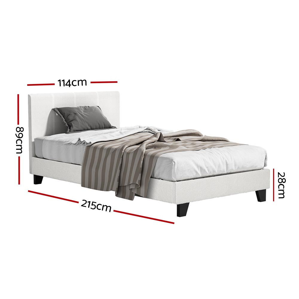 Artiss Bed Frame Boucle NEO - King Single