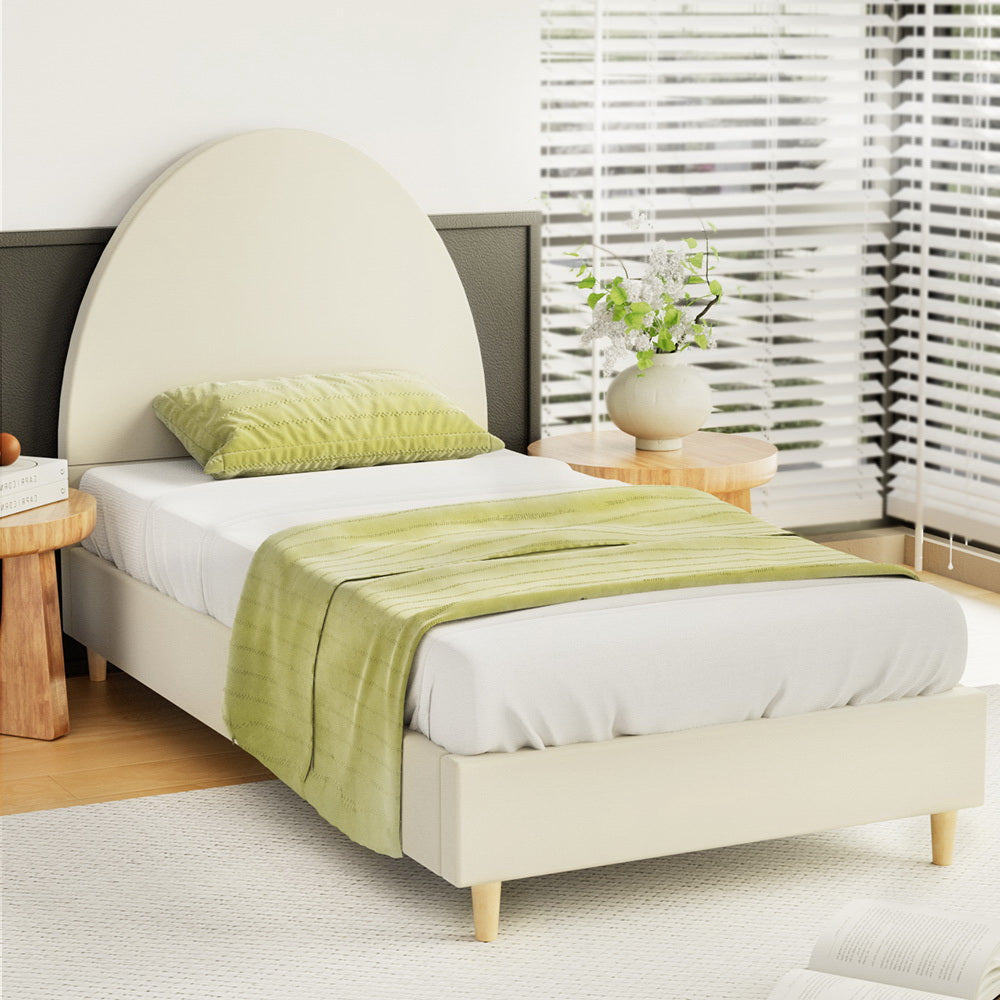 Artiss Bed Frame Velvet Cream ELLA - Single