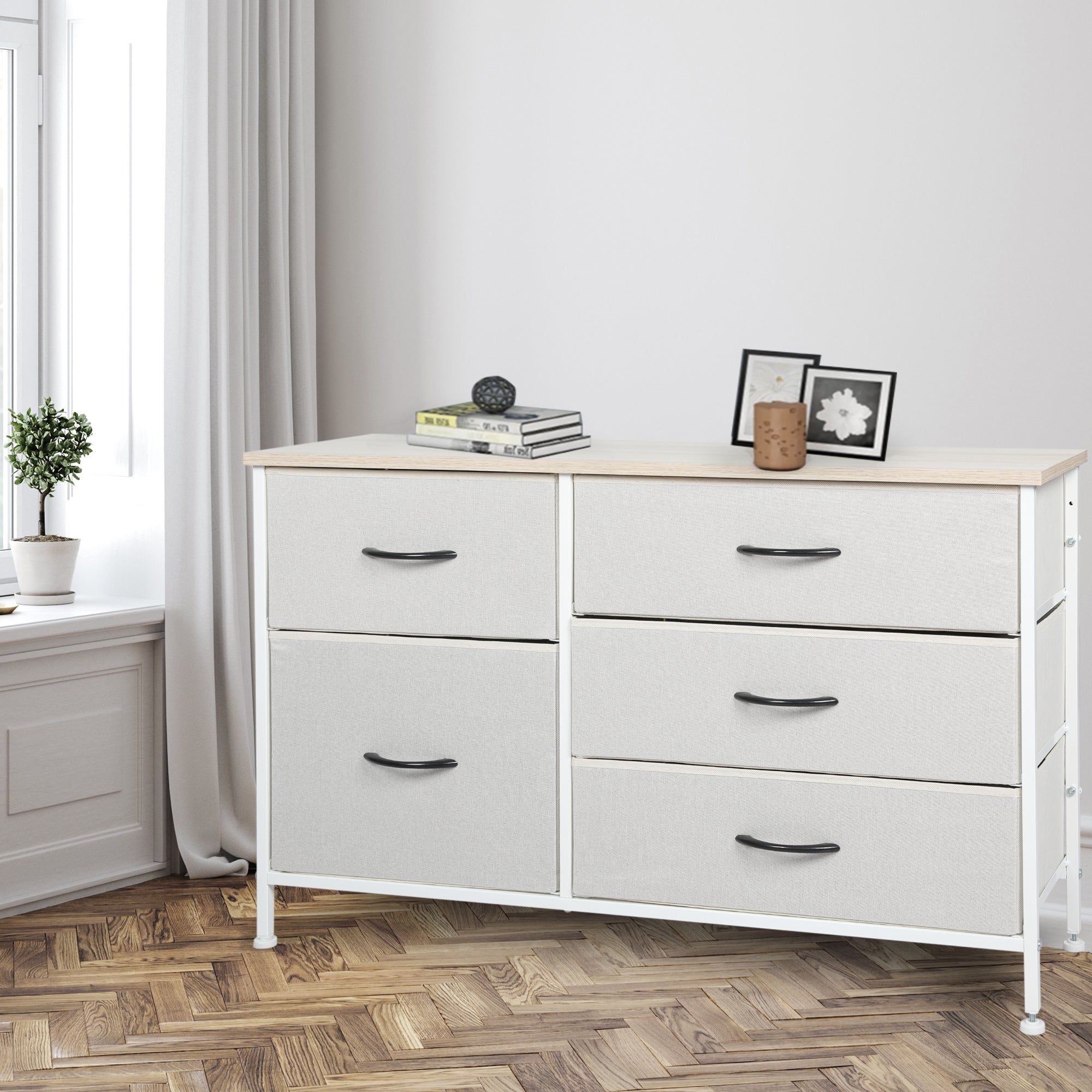 Levede Storage Cabinet Tower Chest of Beige