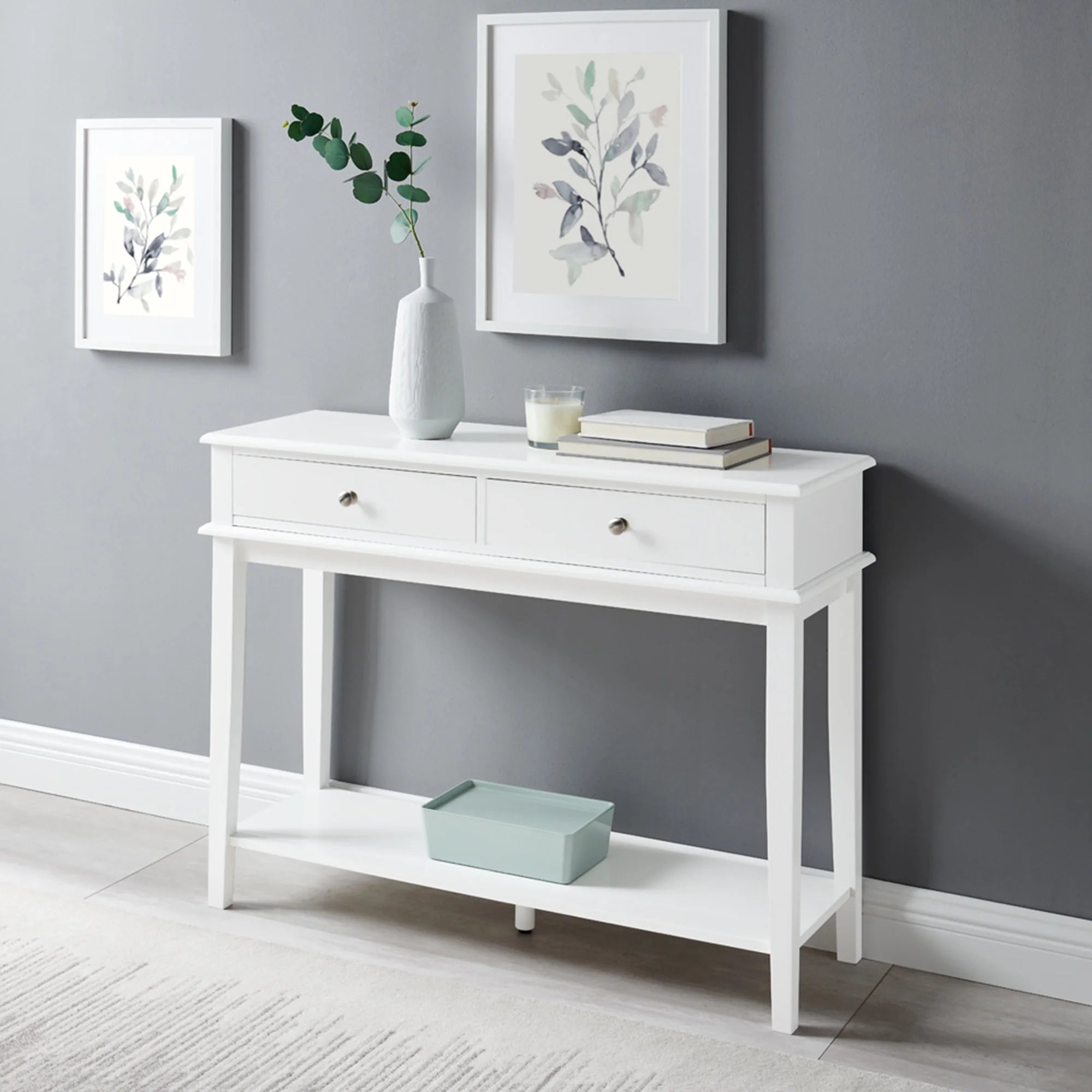 Chloe 2 Drawer Console Table - White