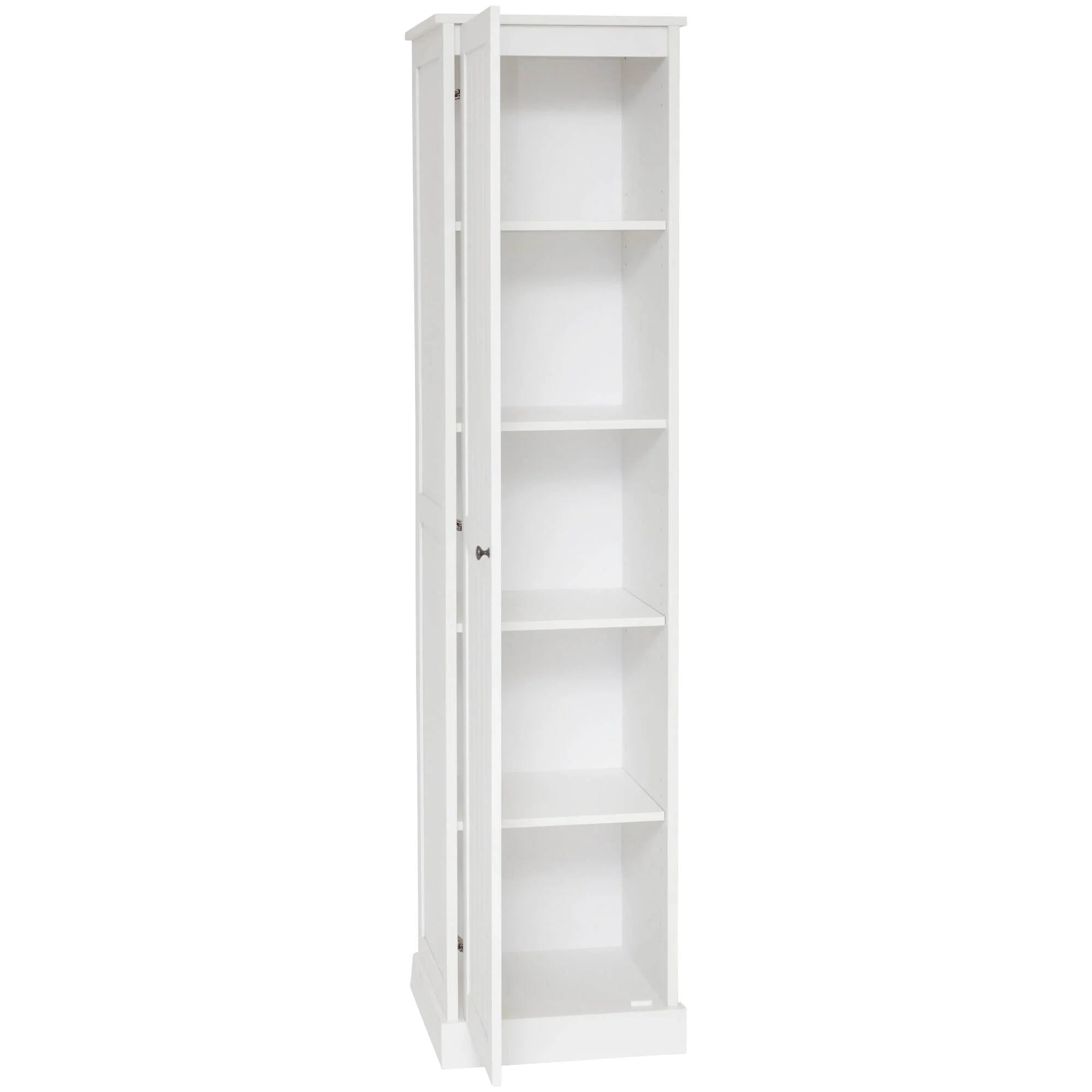 Hamptons 1 Door 5 Tier Multipurpose Cupboard - White