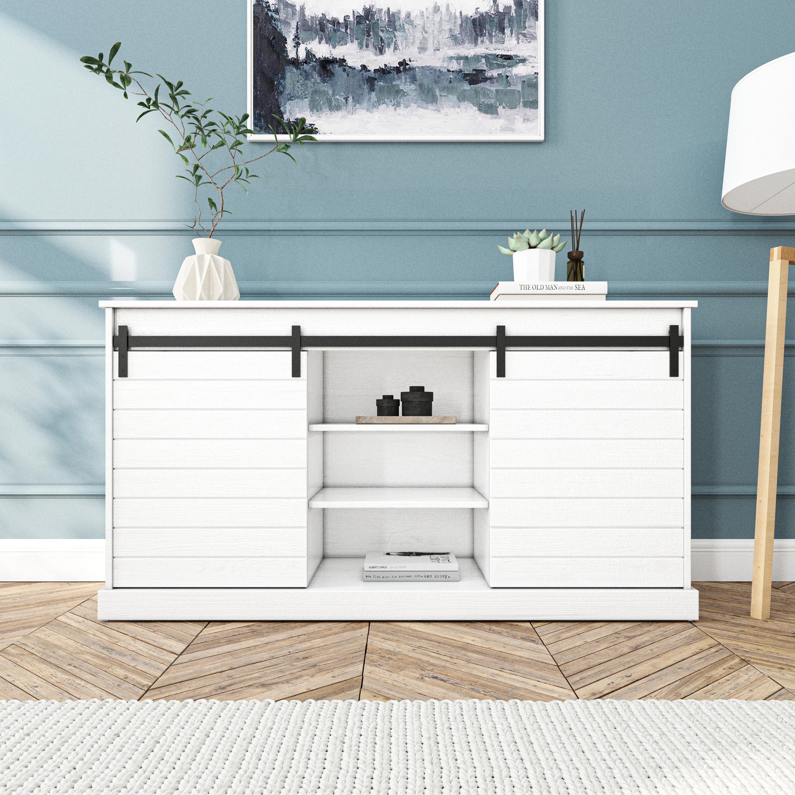 Hamptons 3 Shelf 2 Door Buffet - White