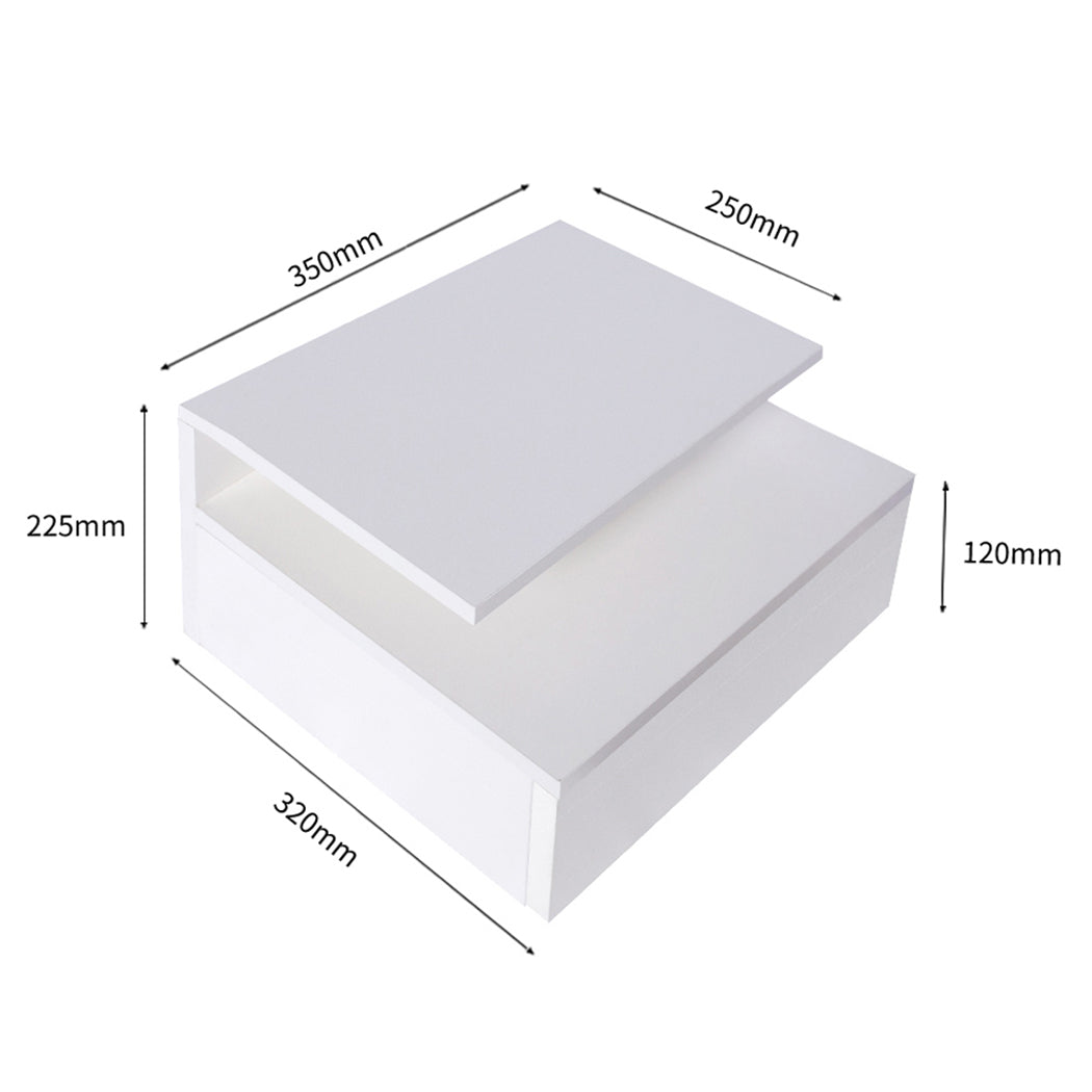 Levede 2x Bedside Tables Side Table White