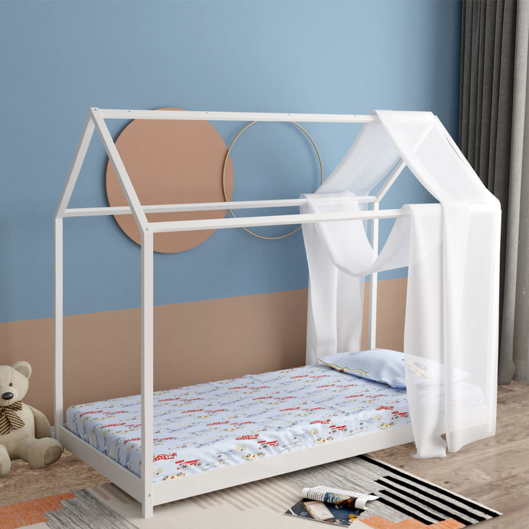 Levede Bed Frame Single Wooden Timber White