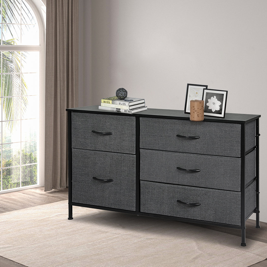 Levede Storage Cabinet Tower Chest Dark Grey