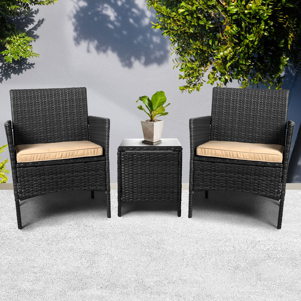 Levede Outdoor Furniture Setting Patio Black