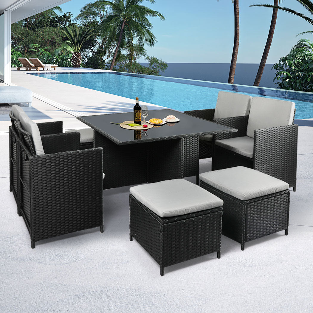 Levede 9PCS Outdoor Table Chair Set