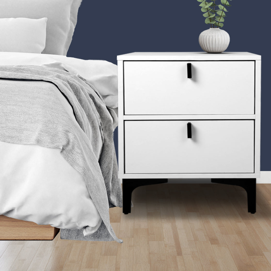 Levede Bedside Tables Side Table Bedroom White