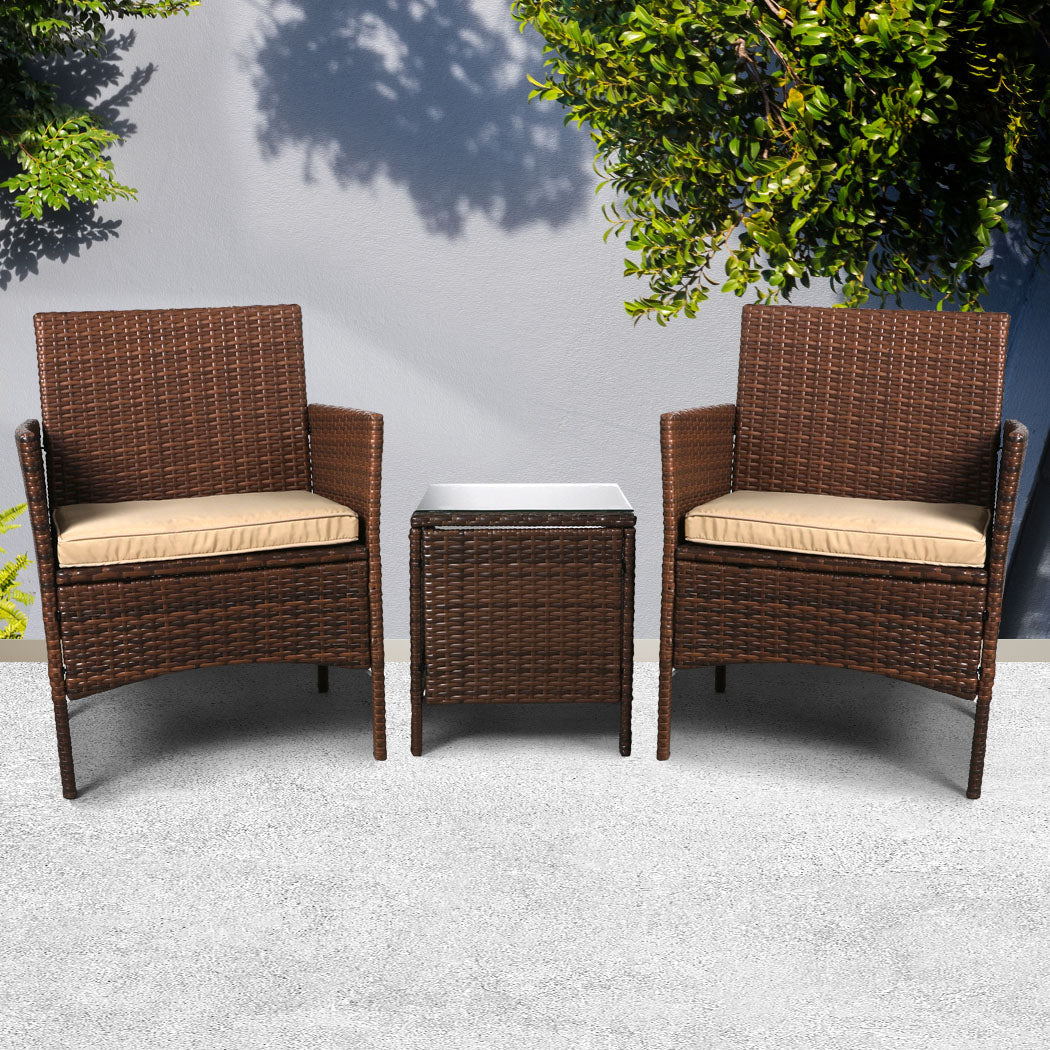 Levede Outdoor Furniture Setting Patio Brown