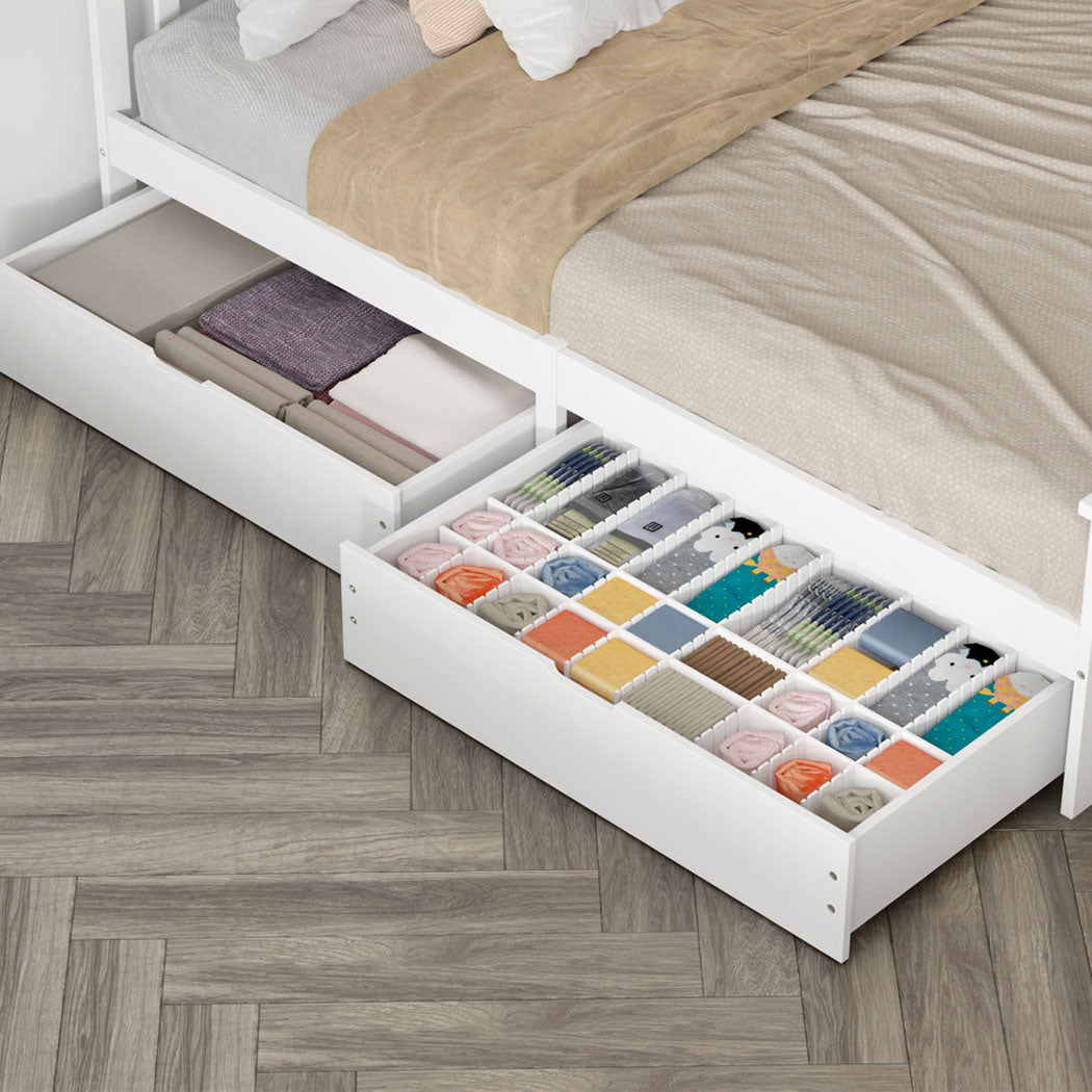 Levede 2x Bed Frame Storage Drawers White