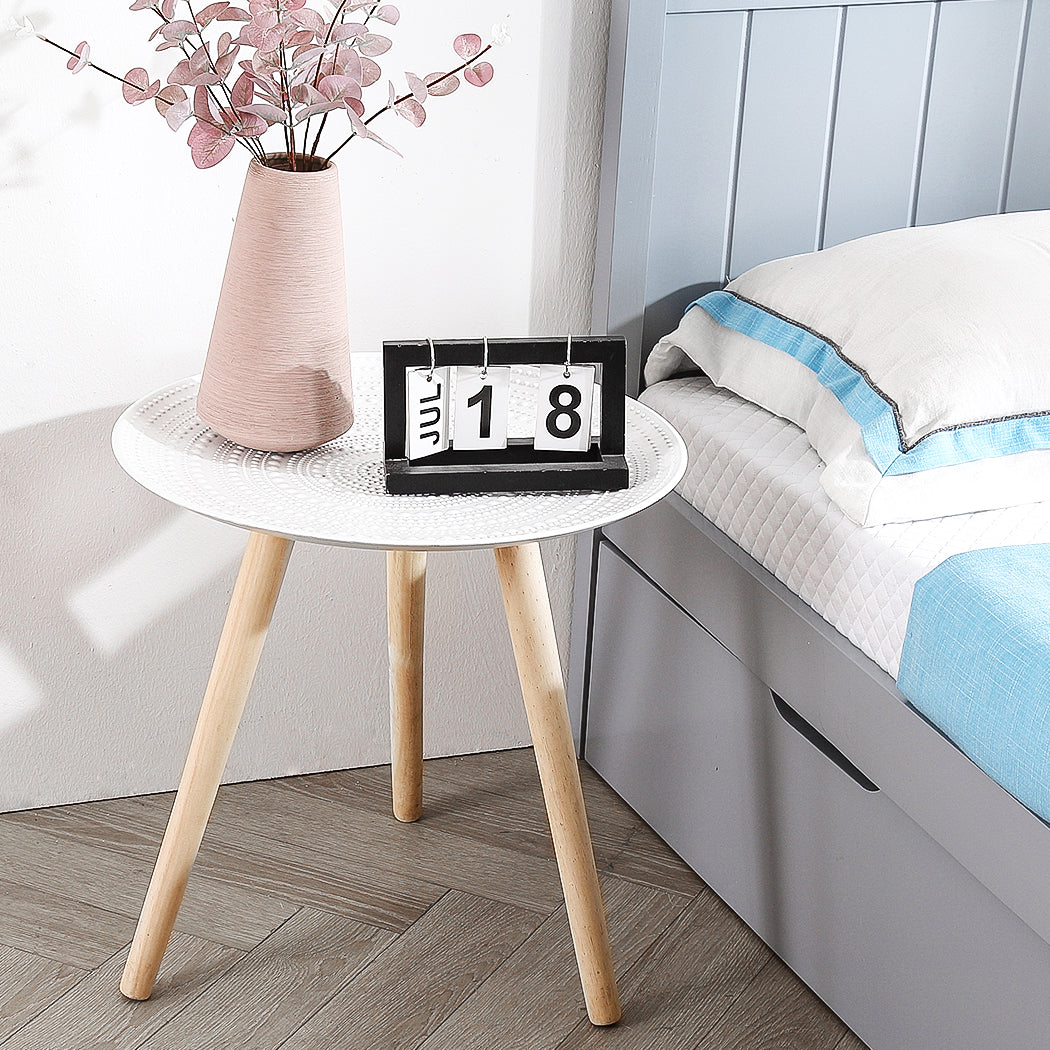 Levede Side Table Coffee Bedside End White