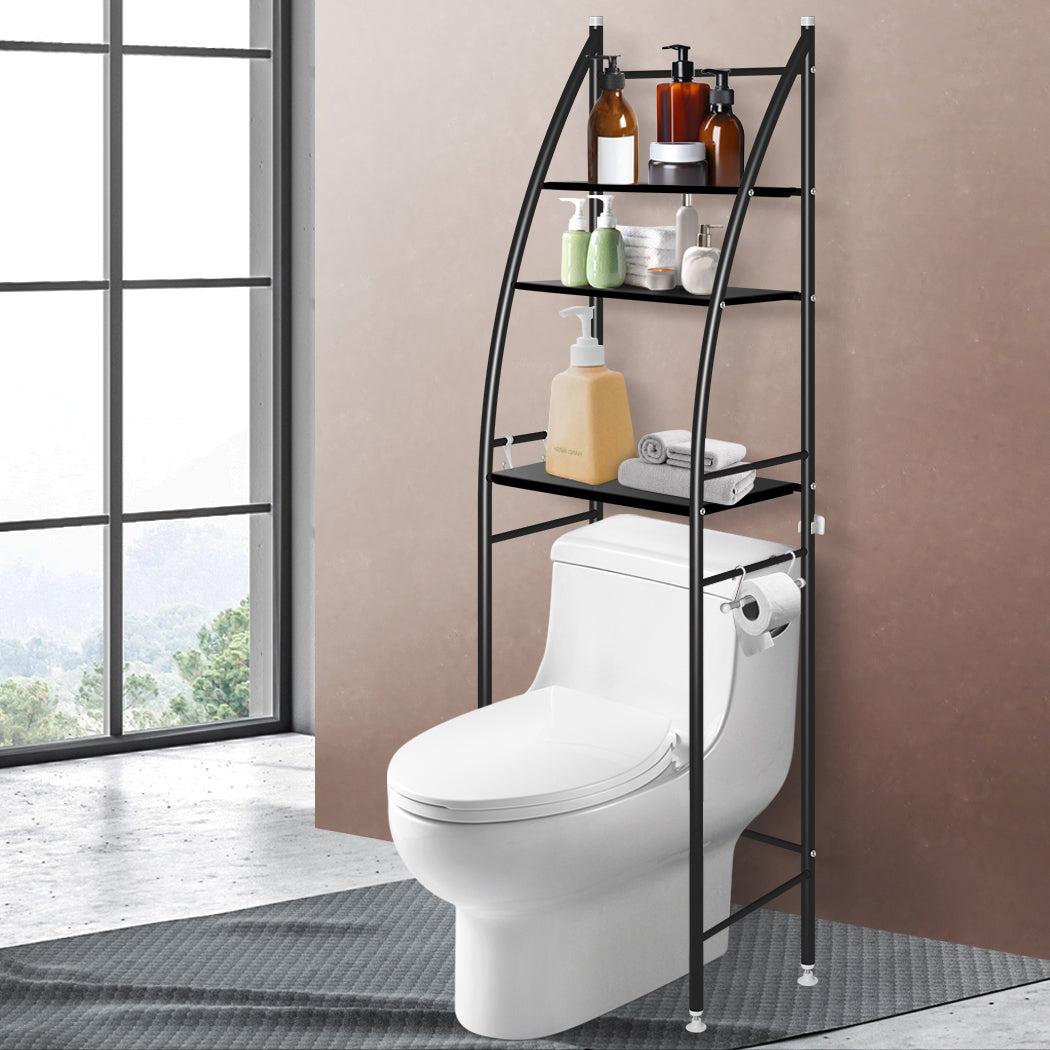 Dutxa 3 Tier Over Toilet Storage Shelf Black