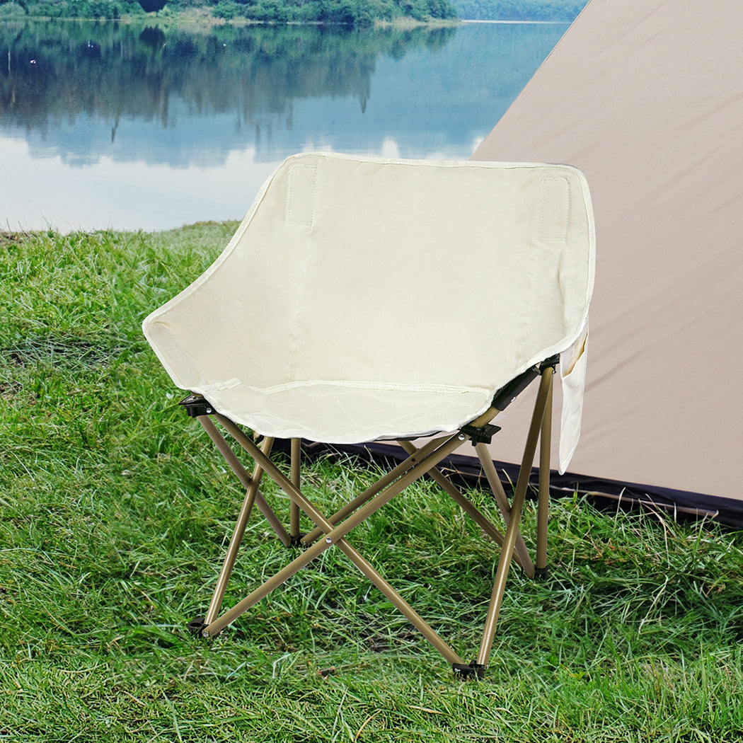 Levede Folding Camping Chair - Beige