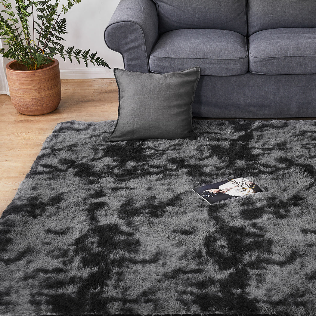 Marlow Floor Rug Shaggy Rugs Soft Large 200x230cm Black