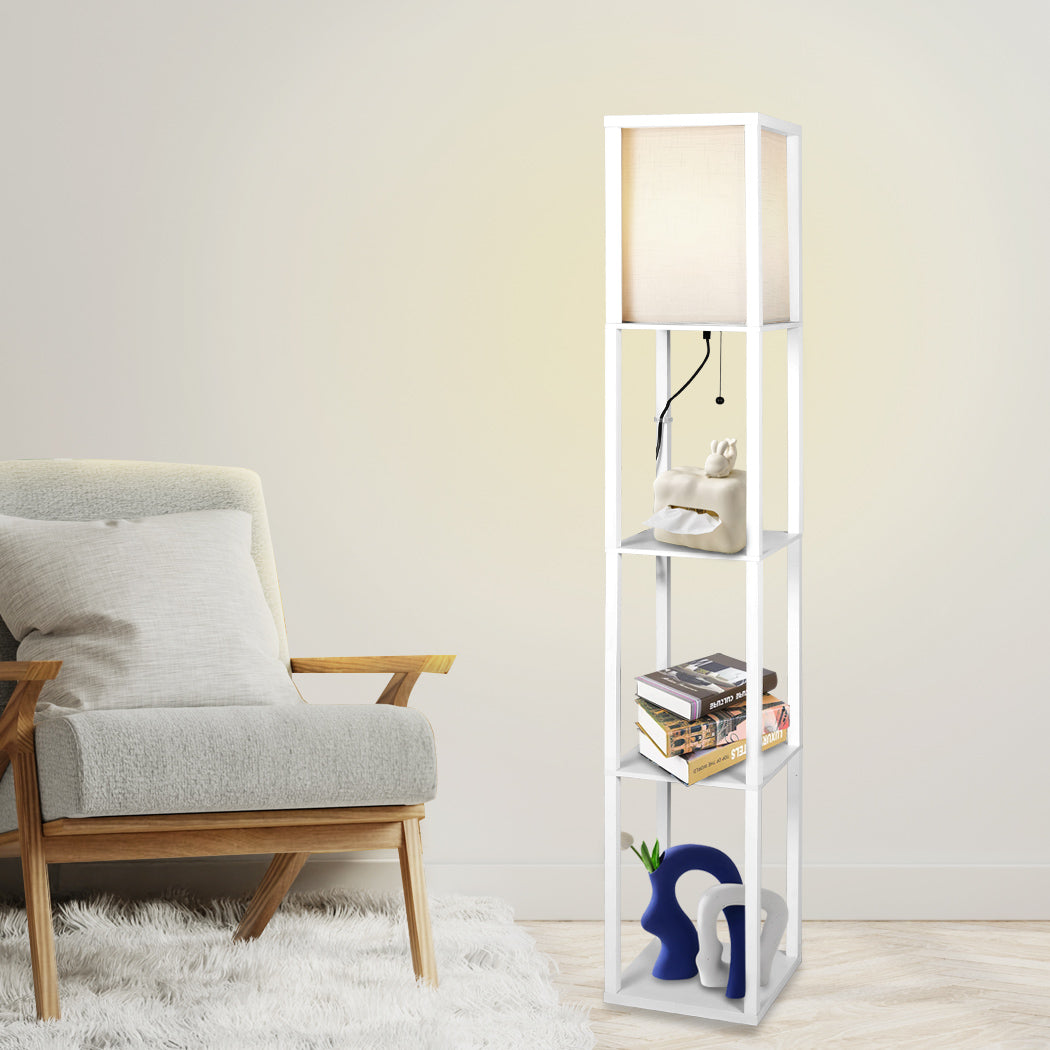 EMITTO Floor Lamp Storage Shelf LED White