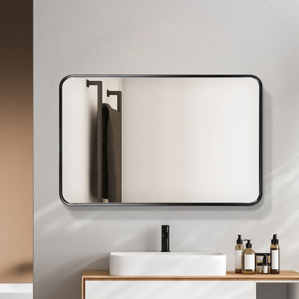 Yezi Wall Mirror Rectangle Bathroom Black