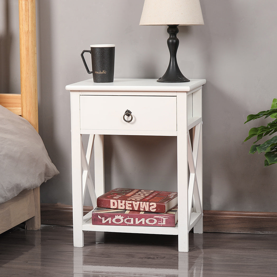 Levede 1x Bedside Tables Drawers Side