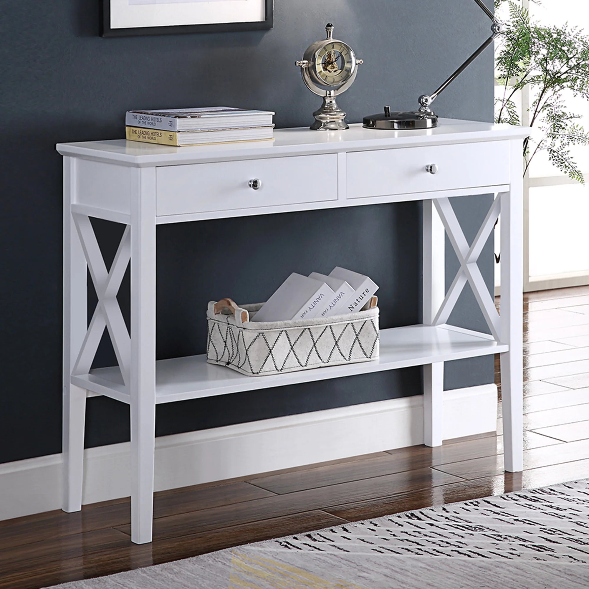 Long Island 2 Drawer Console Table - White