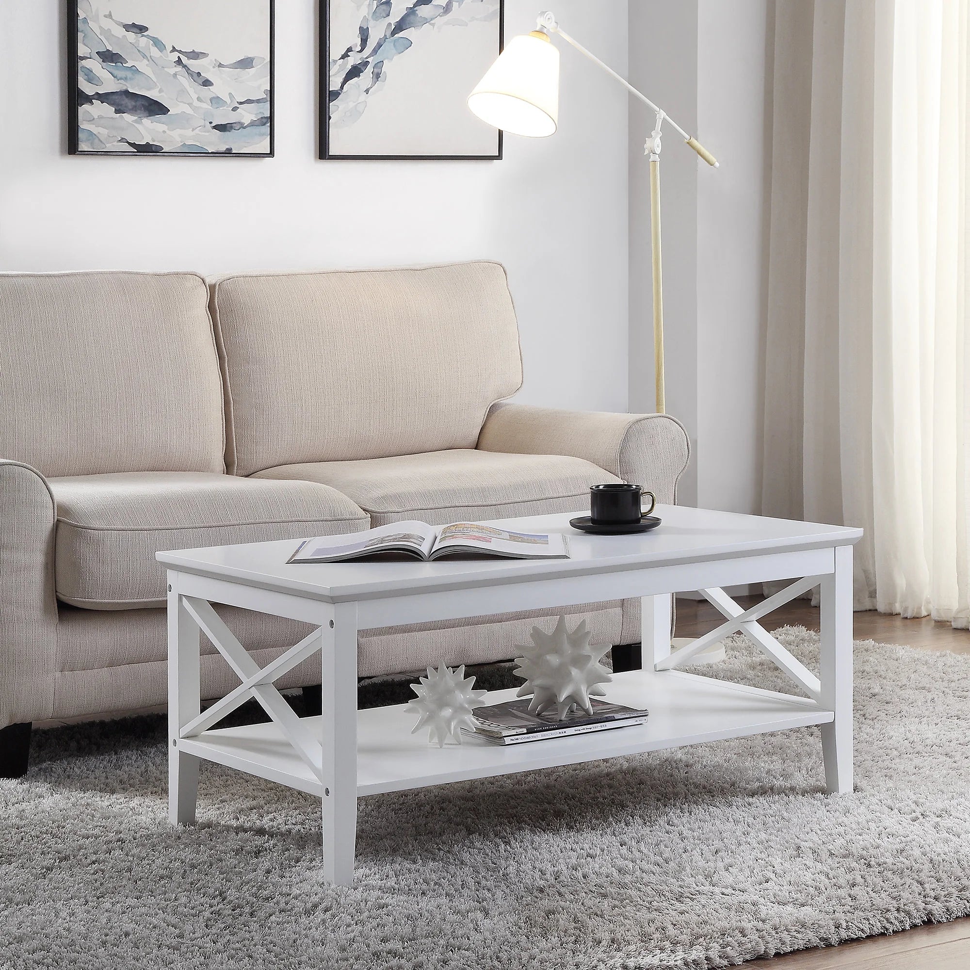 Long Island Rectangular Coffee Table - White