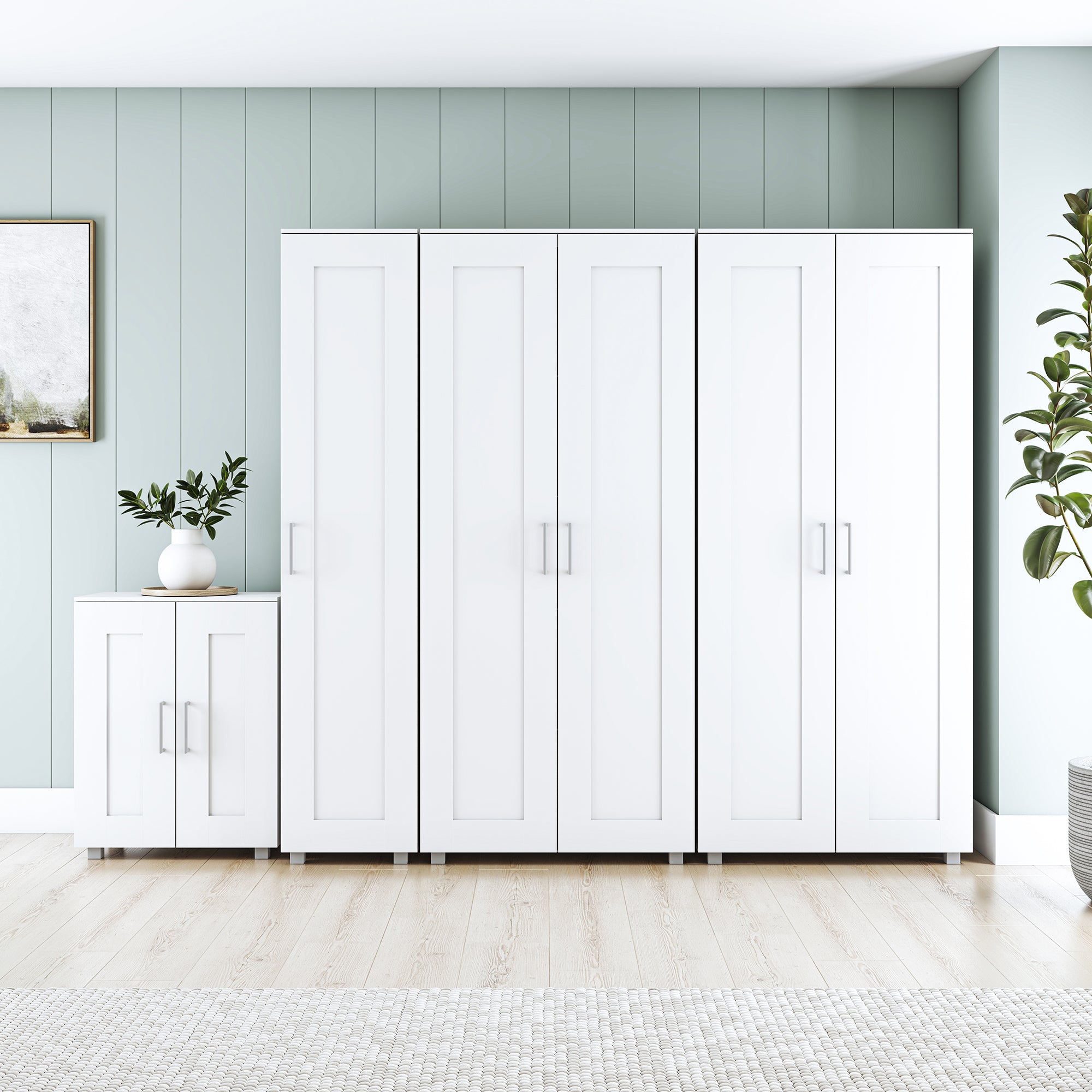 Montreal Broom Cupboard 2 Door - White