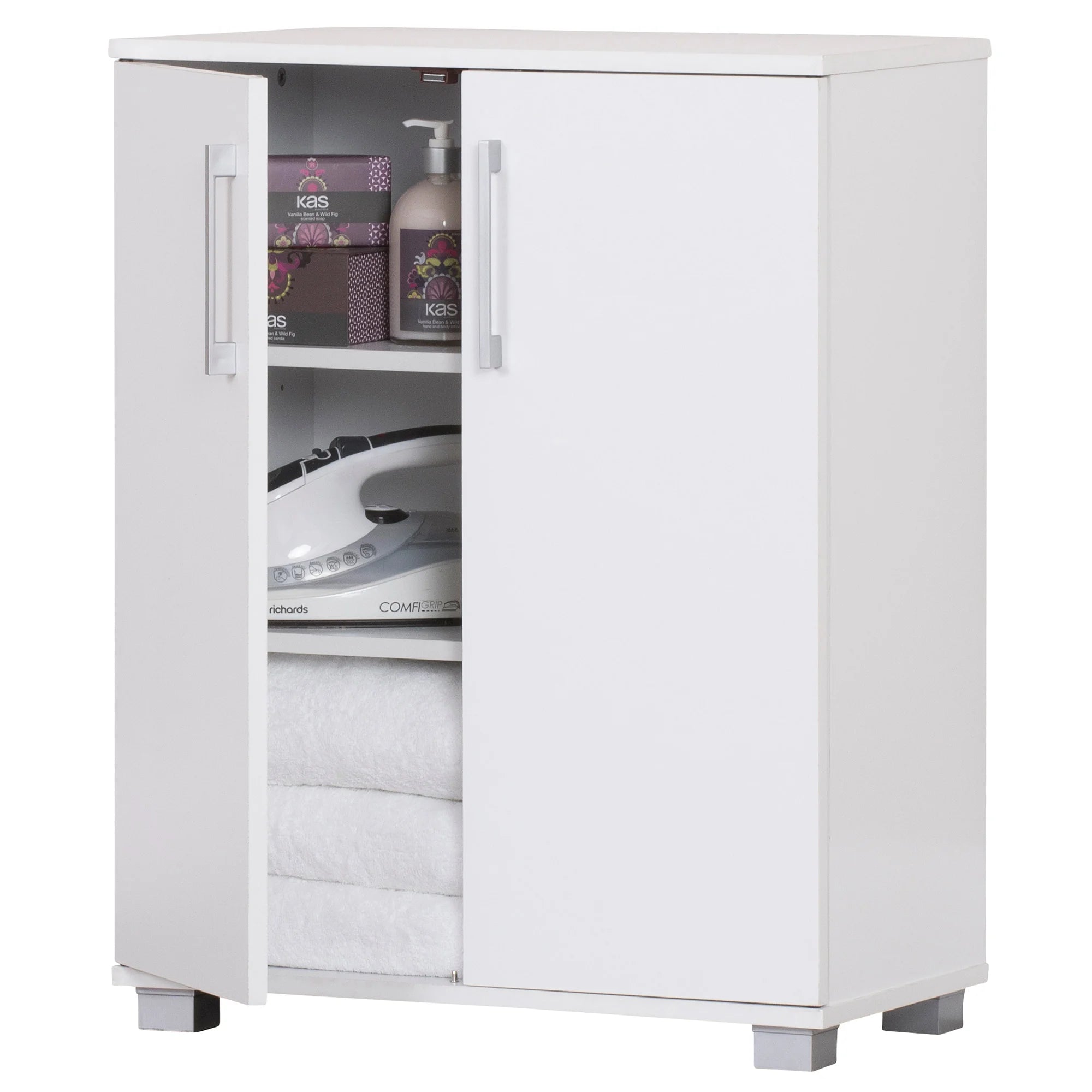 Multi-Purpose Cupboard 2 Door w/Shelves - White