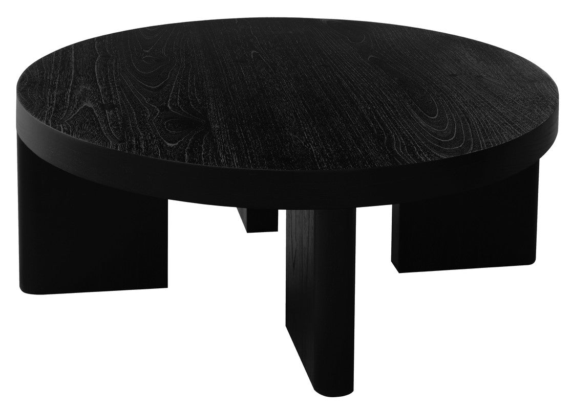 Apollo Round Solid Mindi Timber Coffee Table (Black)