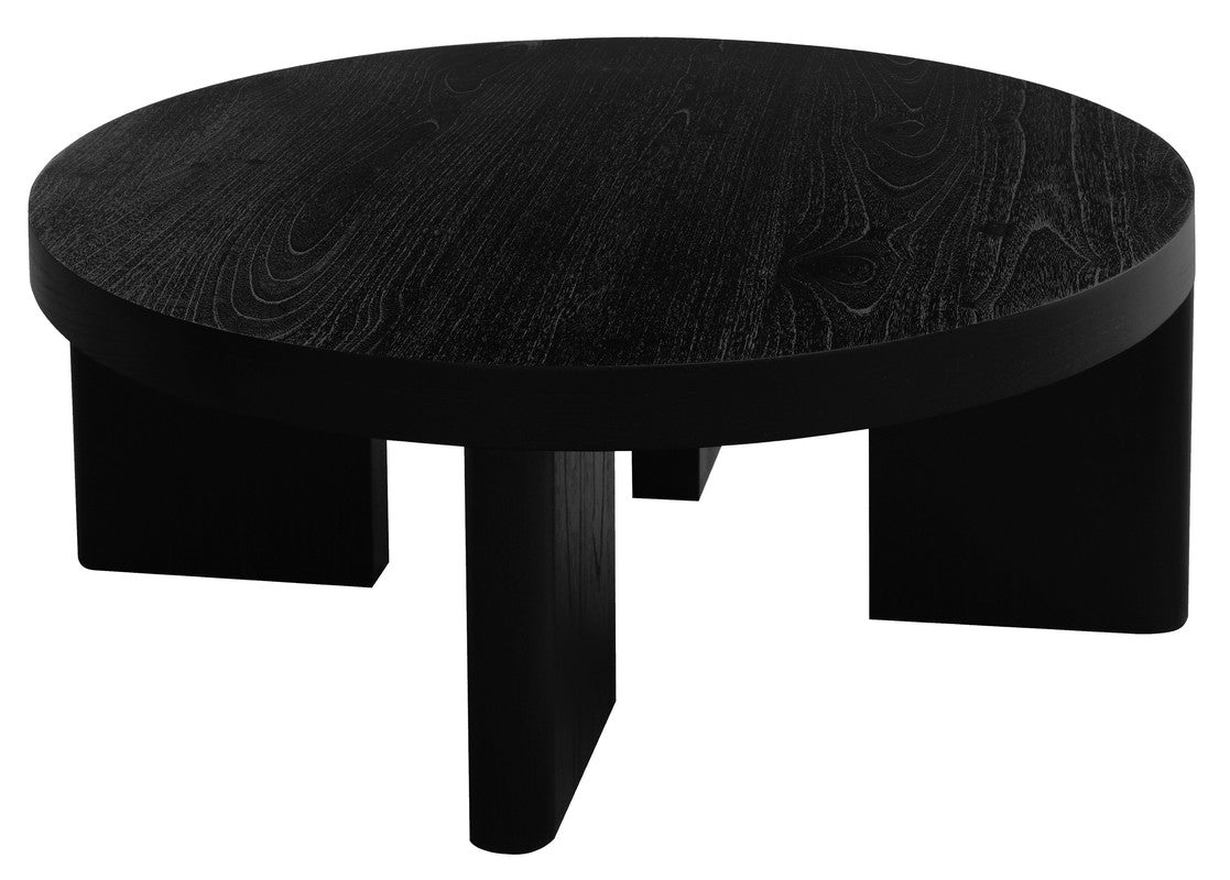 Apollo Round Solid Mindi Timber Coffee Table (Black)