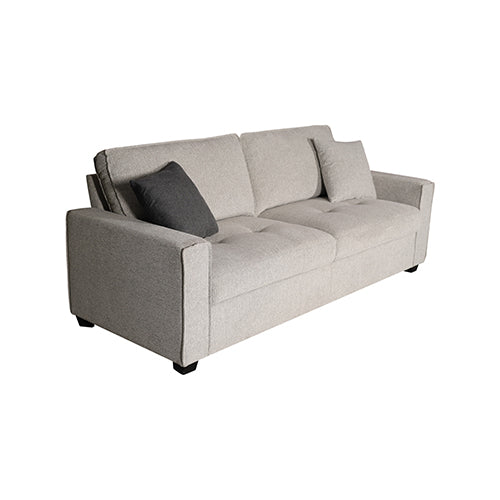 Milano 3 Seater Sofa Set Polyester Fabric Multilayer Two Pillows Attached Individual Pocket Spring