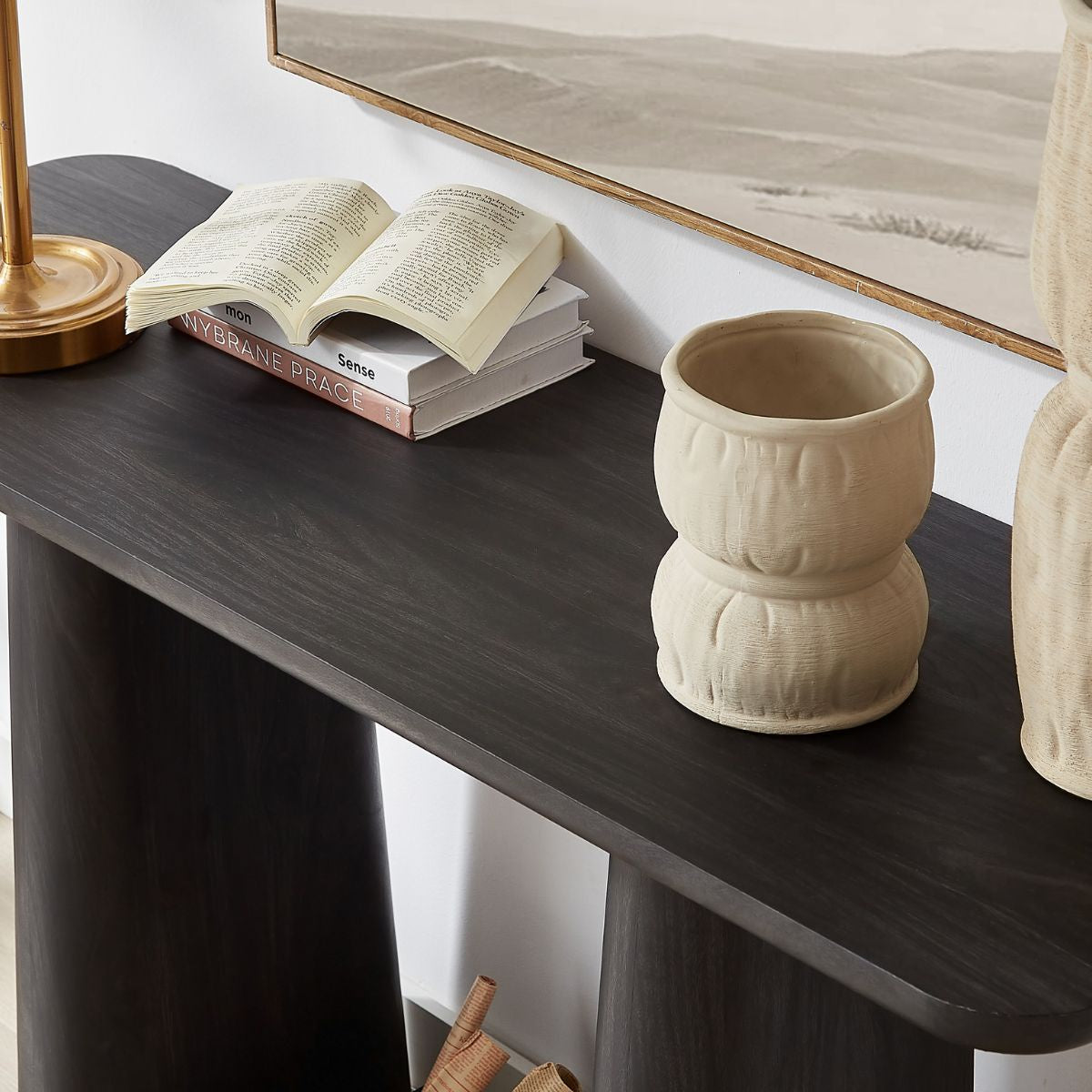 Hallie Black Console Table