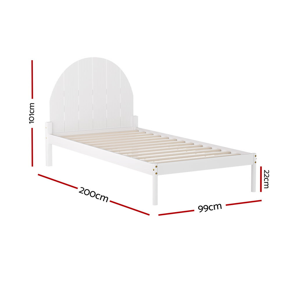 Artiss Bed Frame Wooden White DALY - Single