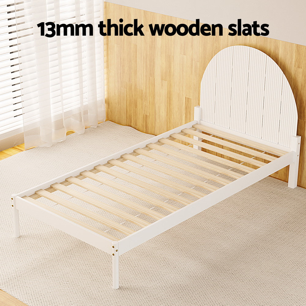 Artiss Bed Frame Wooden White DALY - Single