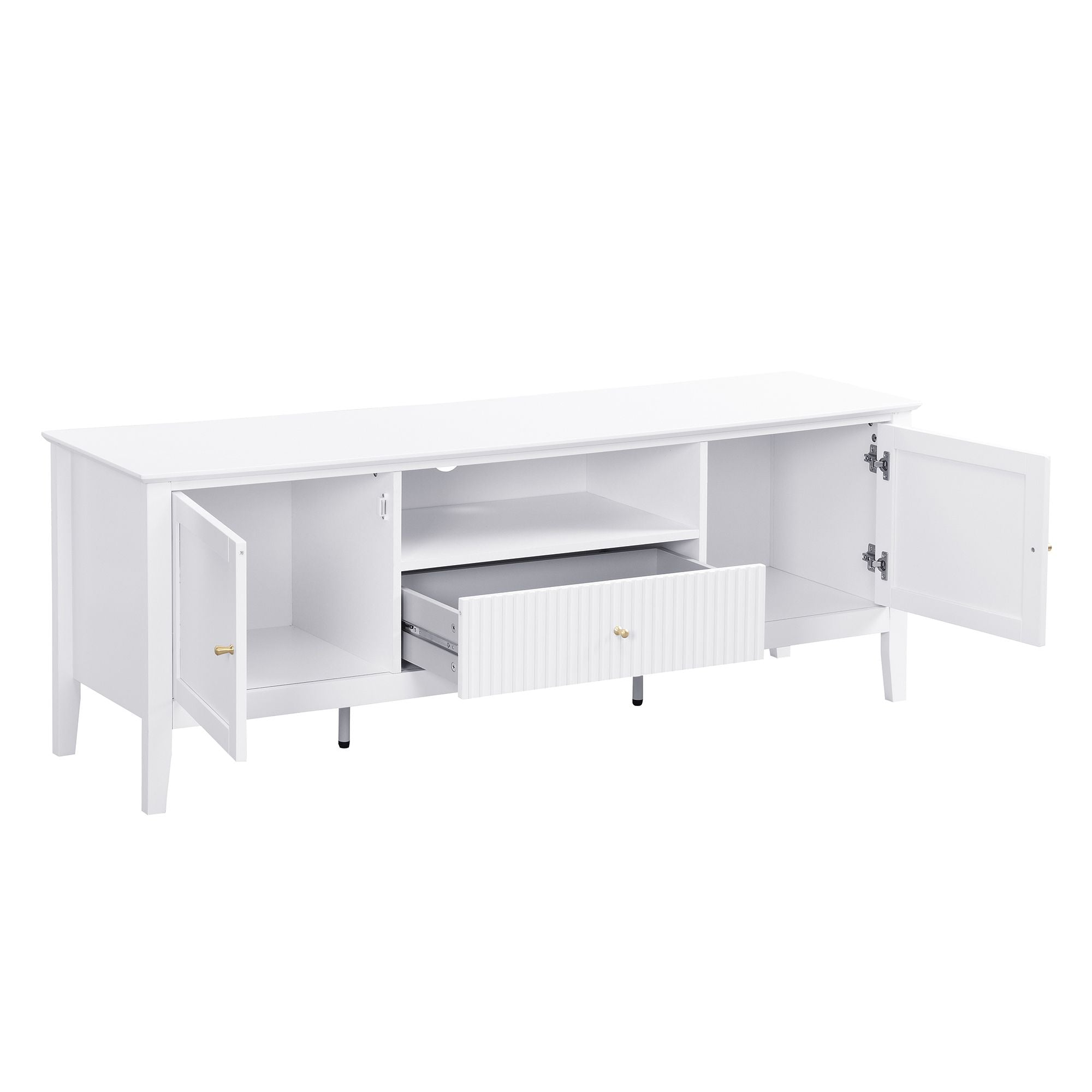 Zara Fluted Entertainment Unit 150cm - White