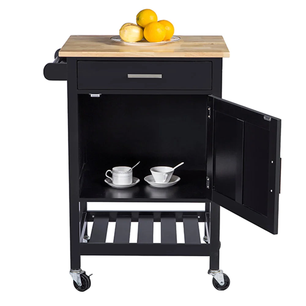 Denver Kitchen Trolley 1 Drawer 1 Door - Black