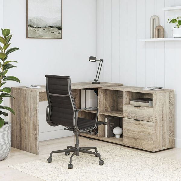 Rico 2 Drawer 5 Compartment Executive Desk - Light Sonoma Oak