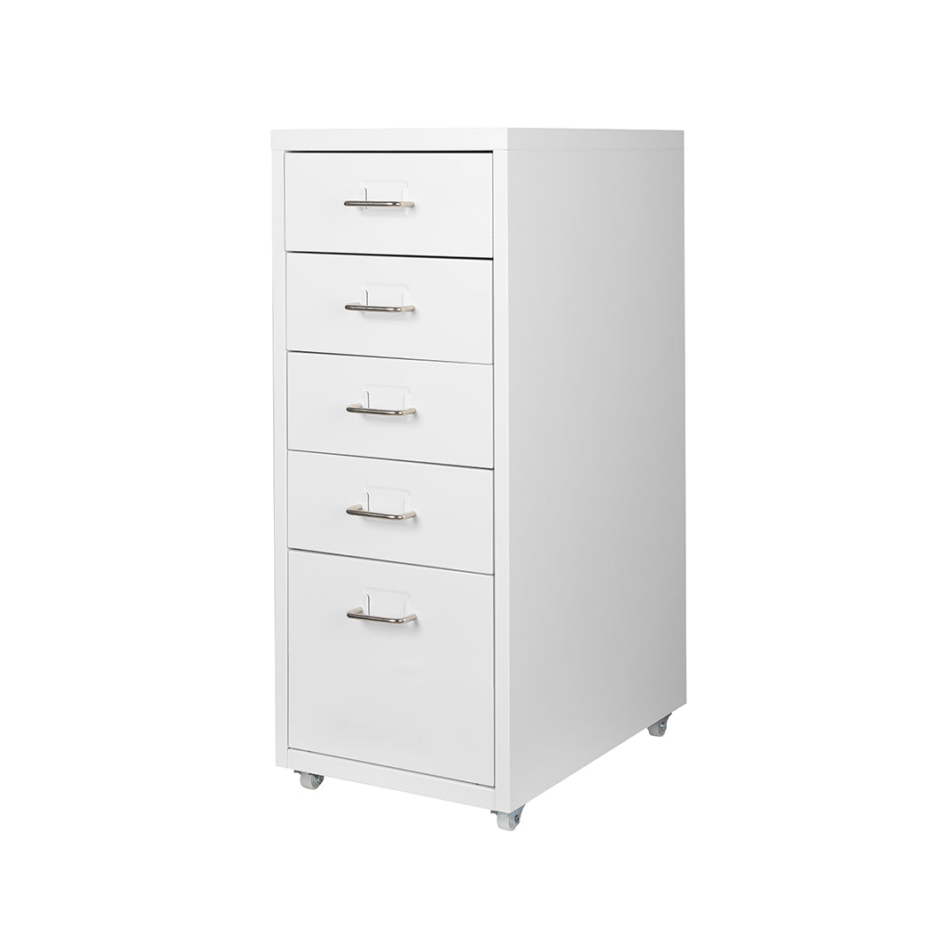 Levede 5 Drawer Office Cabinet - White