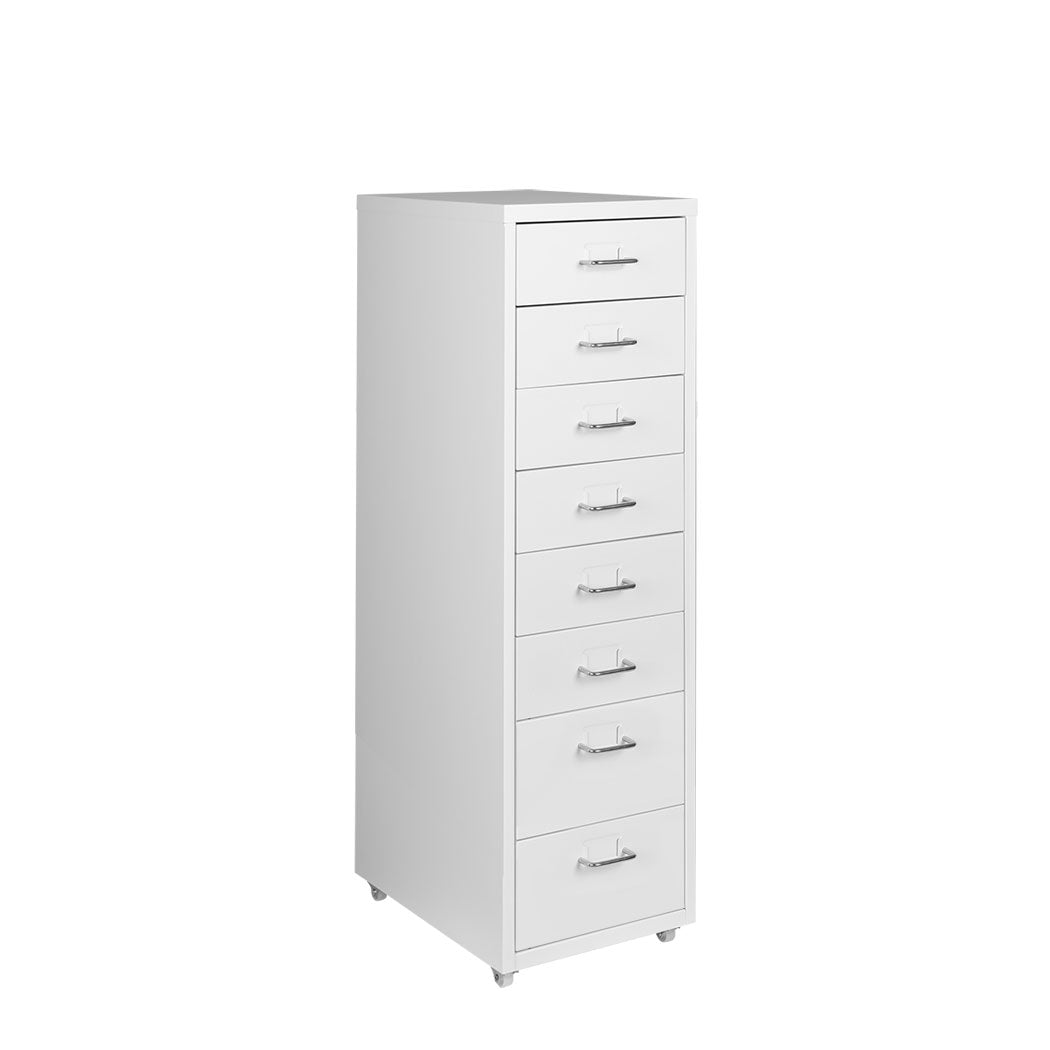 Levede 8 Drawer Office Cabinet - White