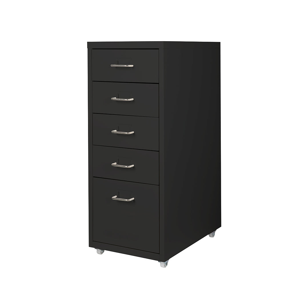 Levede 5 Drawer Office Cabinet - Black