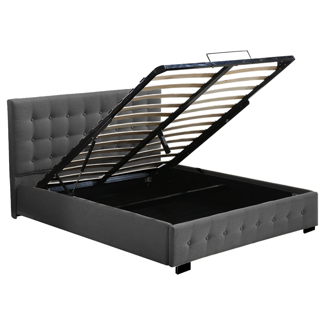 Levede Gas Lift Bed Base Dark Grey - King