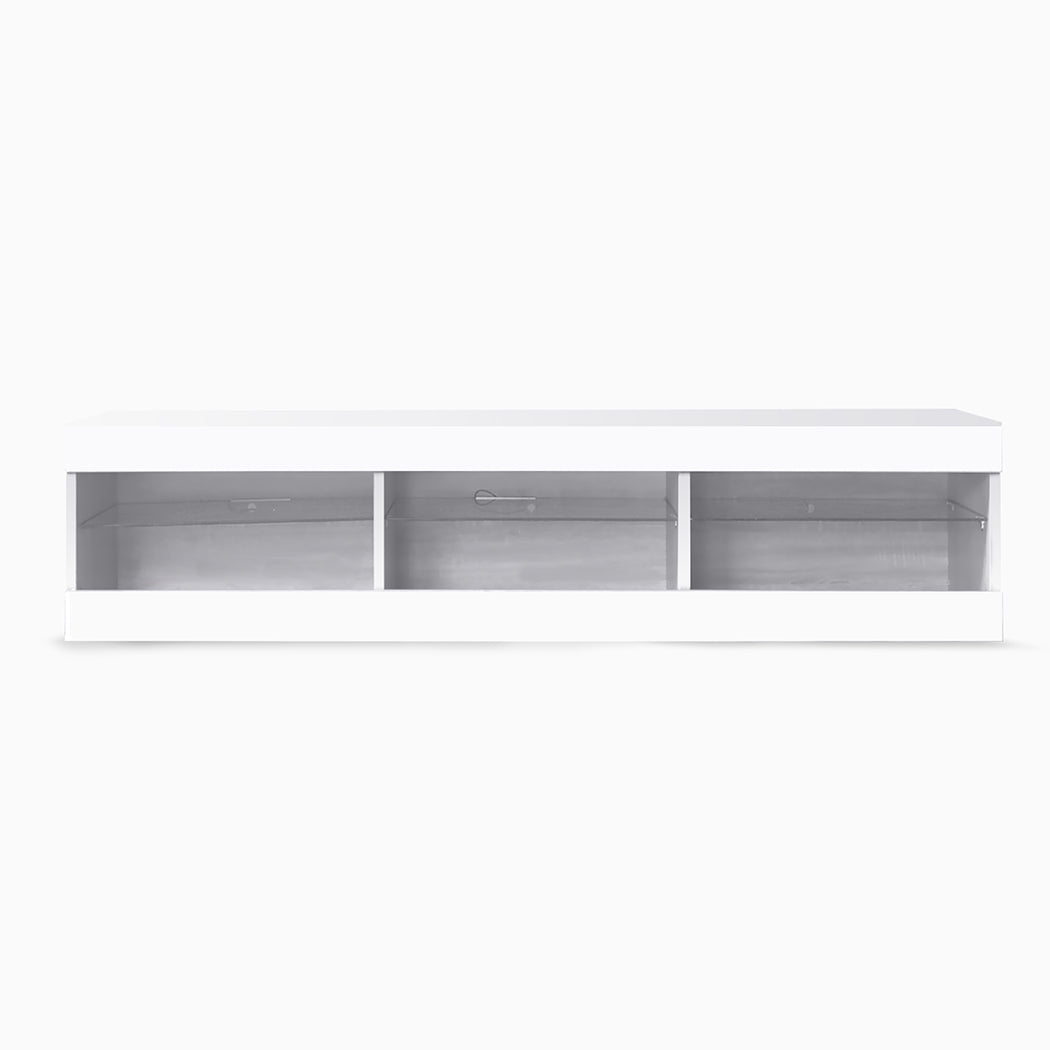 Levede TV Stand LED Entertainment Center White-1820268399993950209