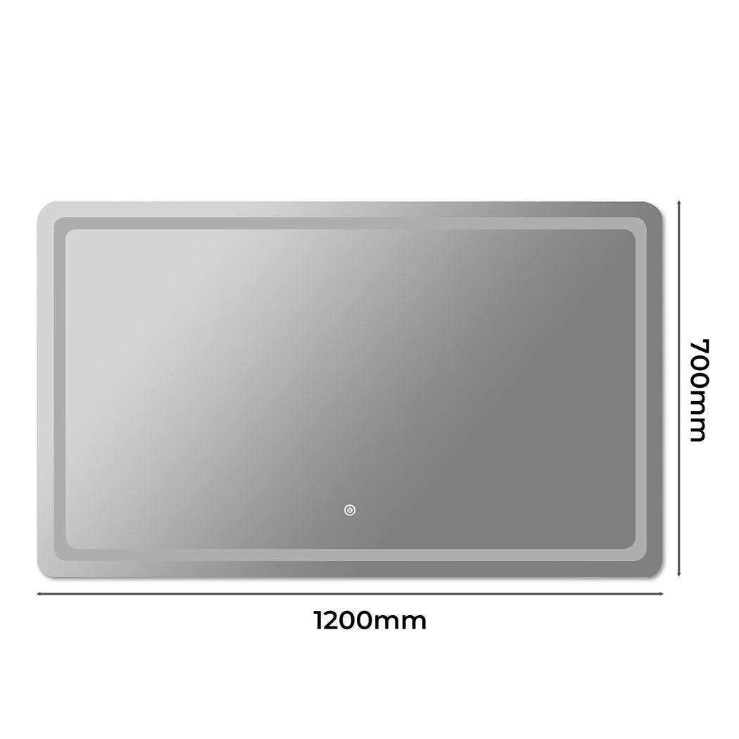 EMITTO LED Wall Mirror Anti-fog Bathroom 120x70cm 70x120