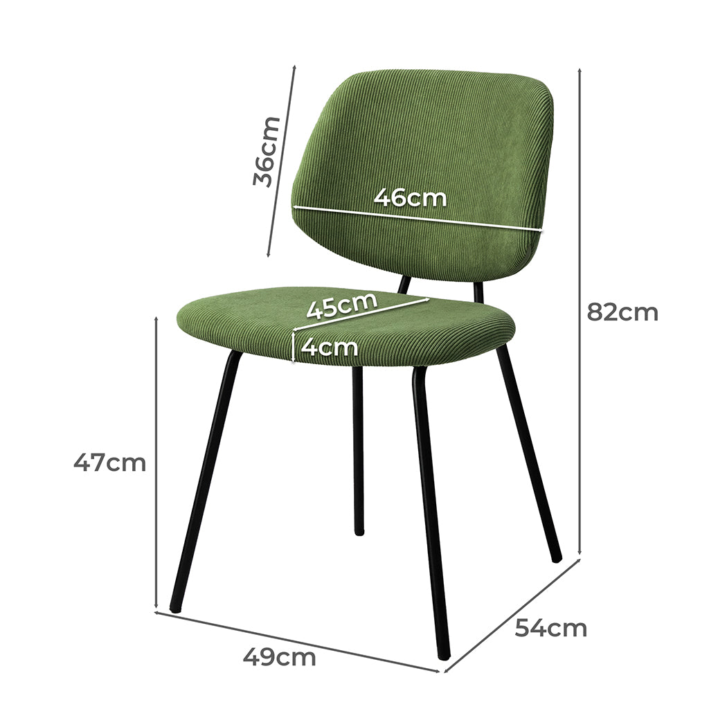 Levede 4x Dining Chairs Padded Seat Green